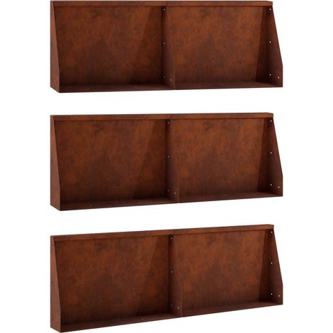 Mur de soutènement 6 pc 60 x 12 x 50 cm Acier patiné Rouillé vidaXL