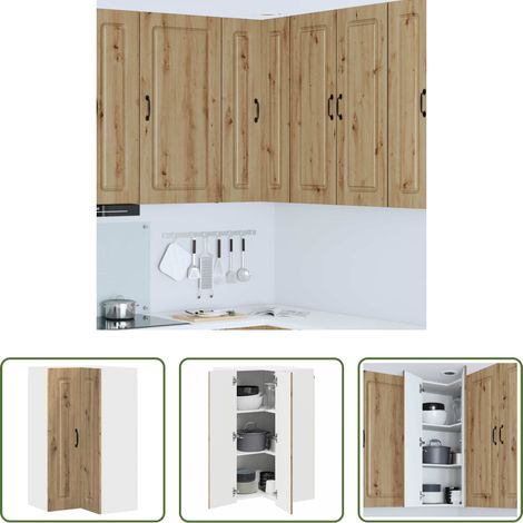 vidaXL Küchenregal -  Küchenschrank Kalmar Artisan-Eiche 57 x 57 x 100 cm (1/5)
