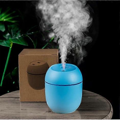 Mini humidificateur d'air LED pour chambre à coucher, alimenté par USB (bleu) (1/5)