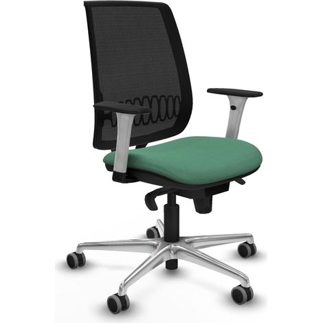 Chaise de bureau piqueras y crespo Alares noir accoudoirs blancs (1/2)
