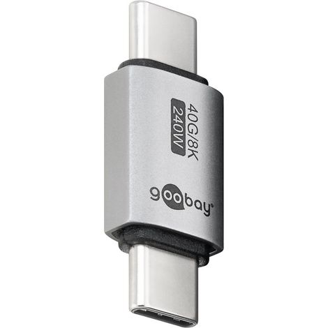 Goobay 74448 cambiador de género para cable USB-C Plata