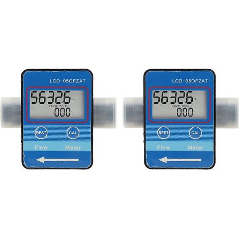 Stück G1/2-Zoll-Durchflussmesser mit LCD-Digitalanzeige für Flüssigkeiten wie Wasser, Diesel und Benzin (5–600 l/h Messbereich).