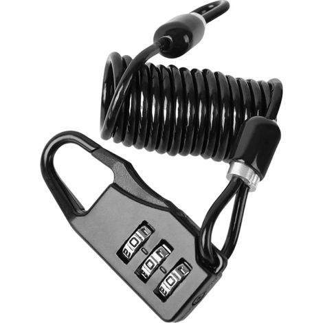 Antivol pour casque de moto, antivol pour casque de vélo, câble à 3 chiffres (1/4)