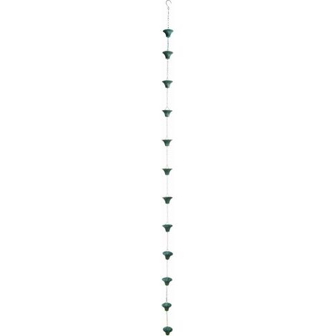 Esschert Design Catena per acqua piovana in truciolato verde, in ferro, 7,9 x 7,9 x 254,0 cm