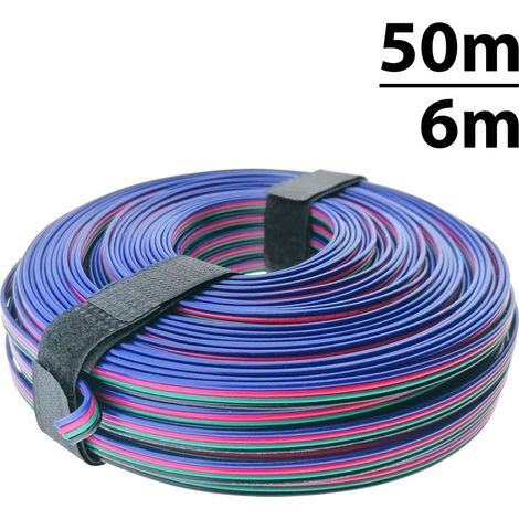 Câble RGB 4 fils Ø0,52mm 12-24V DC (1/2)