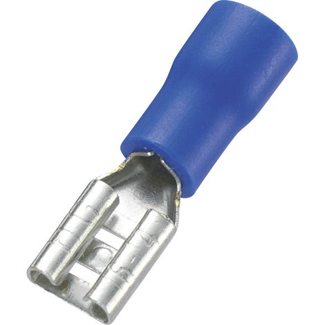 TRU COMPONENTS 745180 Flachsteckhülse  Steckbreite: 4.8 mm Steckdicke: 0.8 mm 180 ° Teilisoliert Bla