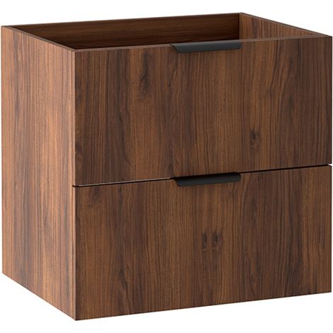 Meuble sous vasque suspendu 2T L.60 cm effet noyer Warmia LUNA Furnidea (1/5)