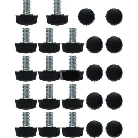 Pieds Réglables Pour Meuble - M6x10x16 mm - Hauteur Réglable 8 à 11 mm - Protection Sol Anti-dérapante - Lot de 24 (1/5)