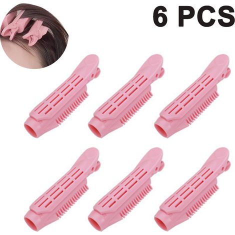Lot de 6 pinces à friser pour cheveux volumineux, effet naturel et duveteux. Outil de coiffure à poser et à utiliser soi-même. (1/4)