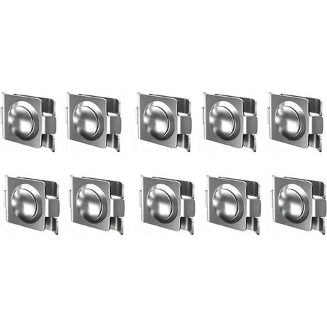 Lot de 10 connecteurs de clôture en acier inoxydable à double tige pour clôtures extérieures, brise-vue et bacs à compost, poulailler, argent (1/5)
