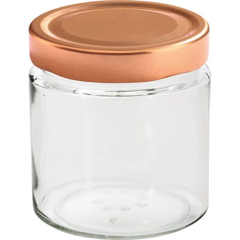 Einkochwelt Hochrandgläser mit Deckel 12 Stück, 220 ml, mit Deckel rosÃ©-kupfer