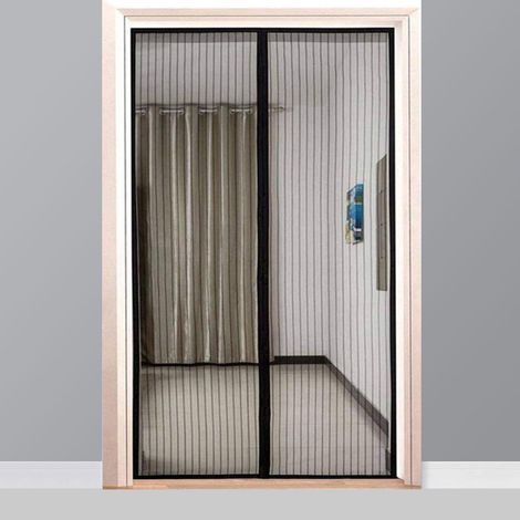 Moustiquaire pour porte de balcon sans perçage - 75 x 185 cm - Noir - Avec aimant - Protection contre les insectes - Moustiquaire pour porte de terrasse et de balcon (1/5)