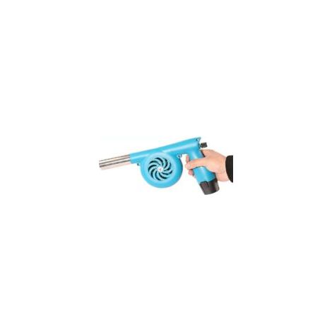 Outdoor-Campinggrill, wiederaufladbarer elektrischer Laubbläser, großer Wind, kleiner Laubbläser (blau) - Crezuo