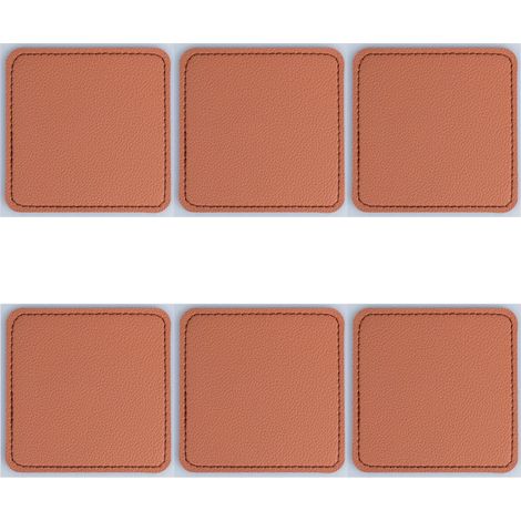 Lot de 6 sous-Verres Couleur Cuir 10 x 10 cm (1/4)