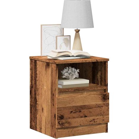 Nachttische 2 Stk. Altholz-Optik 40x40x50 cm Holzwerkstoff