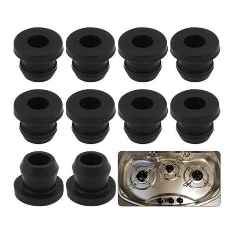 Embouts en Caoutchouc pour Supports de Casseroles avec Barres,Passages en Caoutchouc pour RéChaud,Bouchons de Protection pour Cuisinière de Camping-Car,Accessoires (1/5)