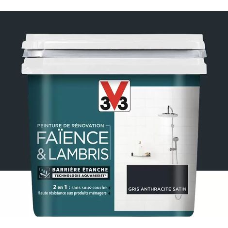 Peinture De Rénovation V33 Faïence & Lambris Gris anthracite 0,75 L