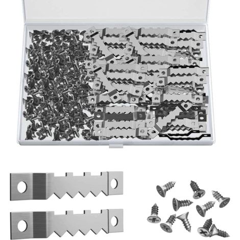 60pcs Noir Kit De Support Pour Photo Cadre En Acier Inoxydable Attache Cadre Crochets De Suspension Photo Crochet Miroir Suspendre Assortis Accro (1/4)