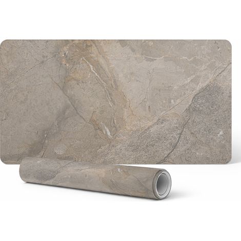 Alfombrilla protectora decorativa para mesa de oficina con estampado de piedra natural, 90x45 cm.
