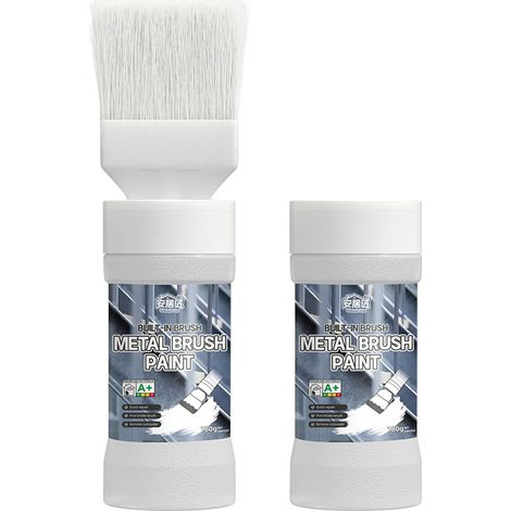 Peinture métal noire à l'eau 180 g avec pinceau, antirouille et étanche, portes et tôles (1/4)