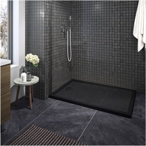 Carea Cuisine & Bain – Receveur de douche rectangle 120x80 cm – Minéral antidérapant PN 18 – Bonde gros débit 90 mm fournie – Installation surélevée ou affleurante (1/4)