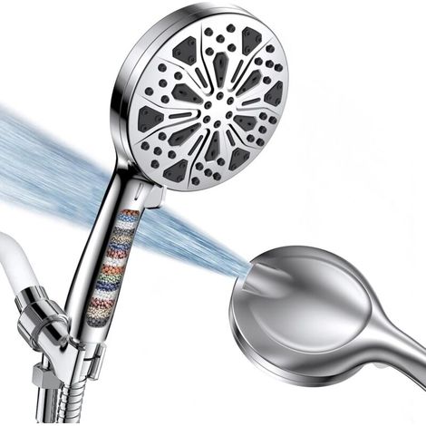 Combinazione soffione doccia/doccetta, soffione ad alta pressione con filtro, 10 modalità di doccia, soffione con filtri - Crezuo