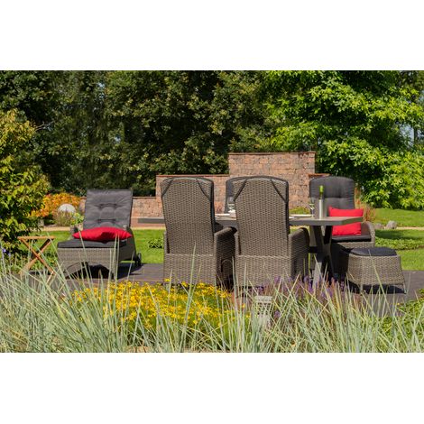deVries Fußhocker JUAN smokey-grey Hocker inkl. Polster anthrazit 56x54x42 cm