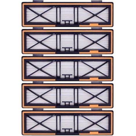Lot de 5 filtres HEPA H13 de rechange orange compatibles avec Neato D10, D9, D8, D7, D6, D5, D4, D3, aspirateurs robotiques. (1/5)