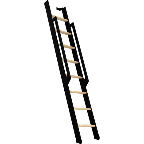 Minka Wangentreppe Strong 199cm max. Geschosshöhe Fichte schwarz (1/5)