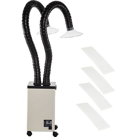 Extracteur de fumées de soudure, 150W, 106 CFM, filtre 3 étages, 3 vitesses, avec flexible pour soudage, gravure laser et bricolage. (1/5)