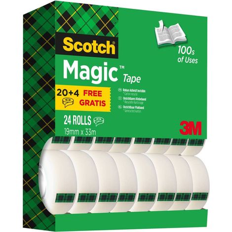 Nastro adesivo Magic Scotch 19mm x 33m, confezione da 24 pezzi