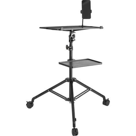 Support Trépied pour Projecteur et PC Portable, Hauteur Réglable 79,5-171 cm, avec 2 Plateaux et Support Téléphone Flexible, pour Cinéma Extérieur, Maison, Bureau ou Studio (1/5)