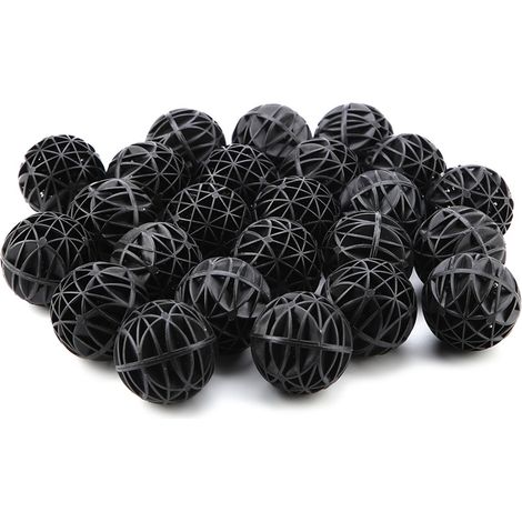 50 billes bioporeuses filtrantes biochimiques avec coton, matériau filtrant pour aquarium et bassin, 56 mm (1/3)