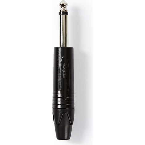 Audio-Stecker  Gerade  Männlich  Vernickelt  Löten  Kabeleingangsdurchmesser: 6,0 mm  Aluminium  Schwarz  Kunststoffbeutel  1 St.