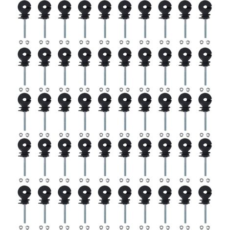 50 Pcs Isolateur de Clôture Électrique, Visser Isolateur Anneau de Clôture Poteau Isolateur de Poteau en Bois, Accessoires de Système de Grille pour Élevage Animal Électronique