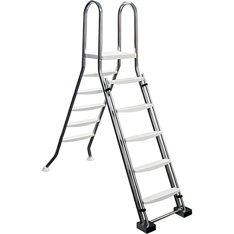 Scala di sicurezza rialzata per piscina con piattaforma in AISI 304 altezza 120 cm Rif. 67657