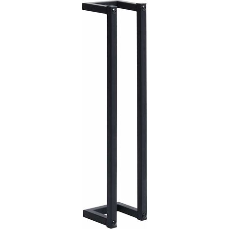 Maison Exclusive - Portasciugamani da Terra Nero 12,5x12,5x60cm Ferro