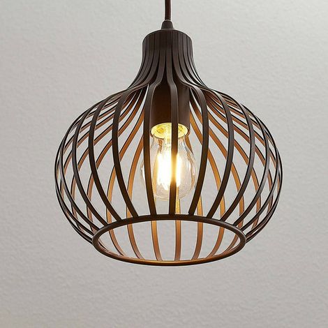 [NEUWERTIG] B-Ware Lindby Frances Hängeleuchte Leuchte Lampe Hängeleuchte Esszimmerlampe braun 1-fl (1/2)