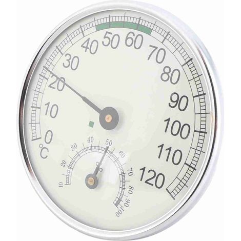 Thermo-hygromètre 2 en 1 0-120 °C pour sauna, haute précision, échelle claire, hygromètre mécanique d'intérieur. (1/5)