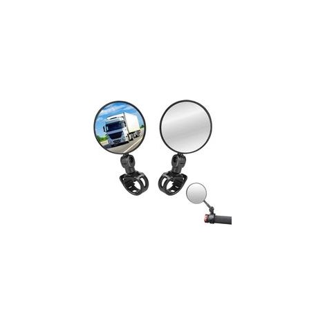 Rétroviseur de vélo 2 pièces, 360 ° réglable et pivotant, miroir de vélo universel grand angle pour VTT, vélos de course, guidon