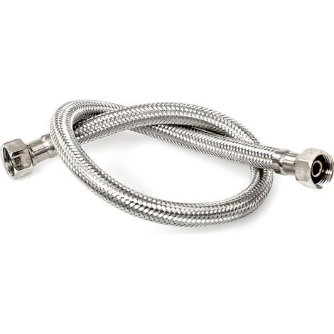 Tuyau Flexible pour Robinet 2 Pcs Femelle/Femelle F1/2" - F3/8" Longueur: 20 cm Tuyau pour Robinet, Douche Acier Inoxydable Flexo pour mitigeur cuisine, robinet lavabo.. (1/5)