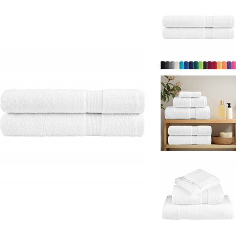 Premium-Handtücher SOLUND 2 Stk. Weiß 100x200 cm 600 g/m² - Baumwolle - Handtücher - Weiße Handtücher - Badezimmertextilien - Waschbare Handtücher (1/5)
