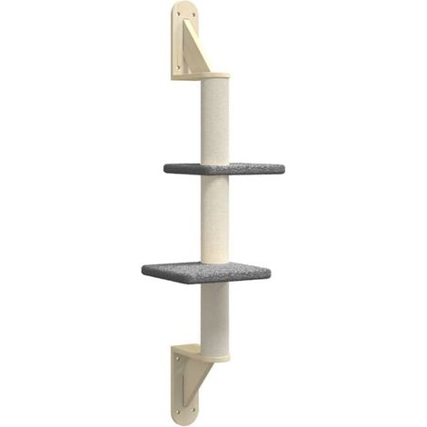 Arbre à chat mural avec griffoir, gris foncé, 108 cm (1/5)