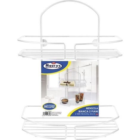 MAURY'S MENSOLA BAGNO 2 PIANI BIANCA 25 X 12 X H33 CM (1/2)