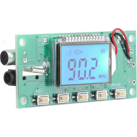 DSP-PLL-FM-Senderplatine, digitales Frequenzmodulationsmodul für drahtlose Stereomikrofone, DC 3–5 V, 87–108 MHz (1/5)