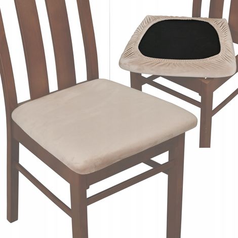 TESS Velours-Stuhlsitzbezug in Hellbeige