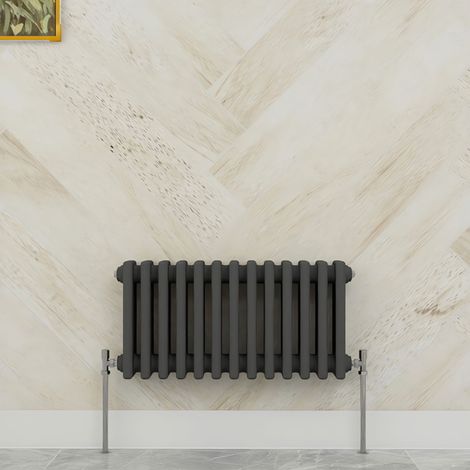 SKY Bathroom 300x605mm 3 Column Radiator Horizontal Anthracite Traditional Column Radiator
