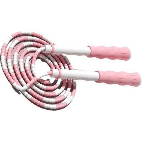 corde à sauter démêlée Corde à sauter segmentée, réglable, démêlée, perlée, Flexible, en plastique PP, sport sauter Rose (1/4)