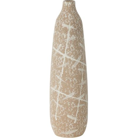 Vase Fin en Grès "Dune" 45cm Beige & Blanc (1/4)