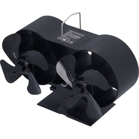 Ventilateur de poêle à double tête, 8 pales, ventilateur automatique à entraînement thermique respectueux de l'environnement, adapté aux poêles à bois.